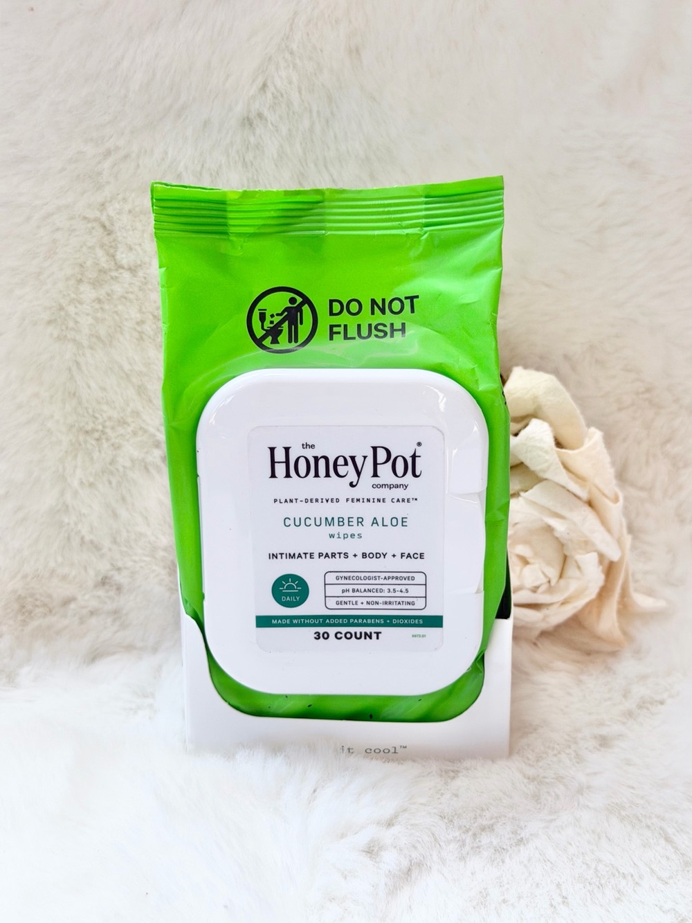 The HoneyPot Cucumber Aloe INTIMATE  PARTS+Body+Face 30 Wipes - plant derived
